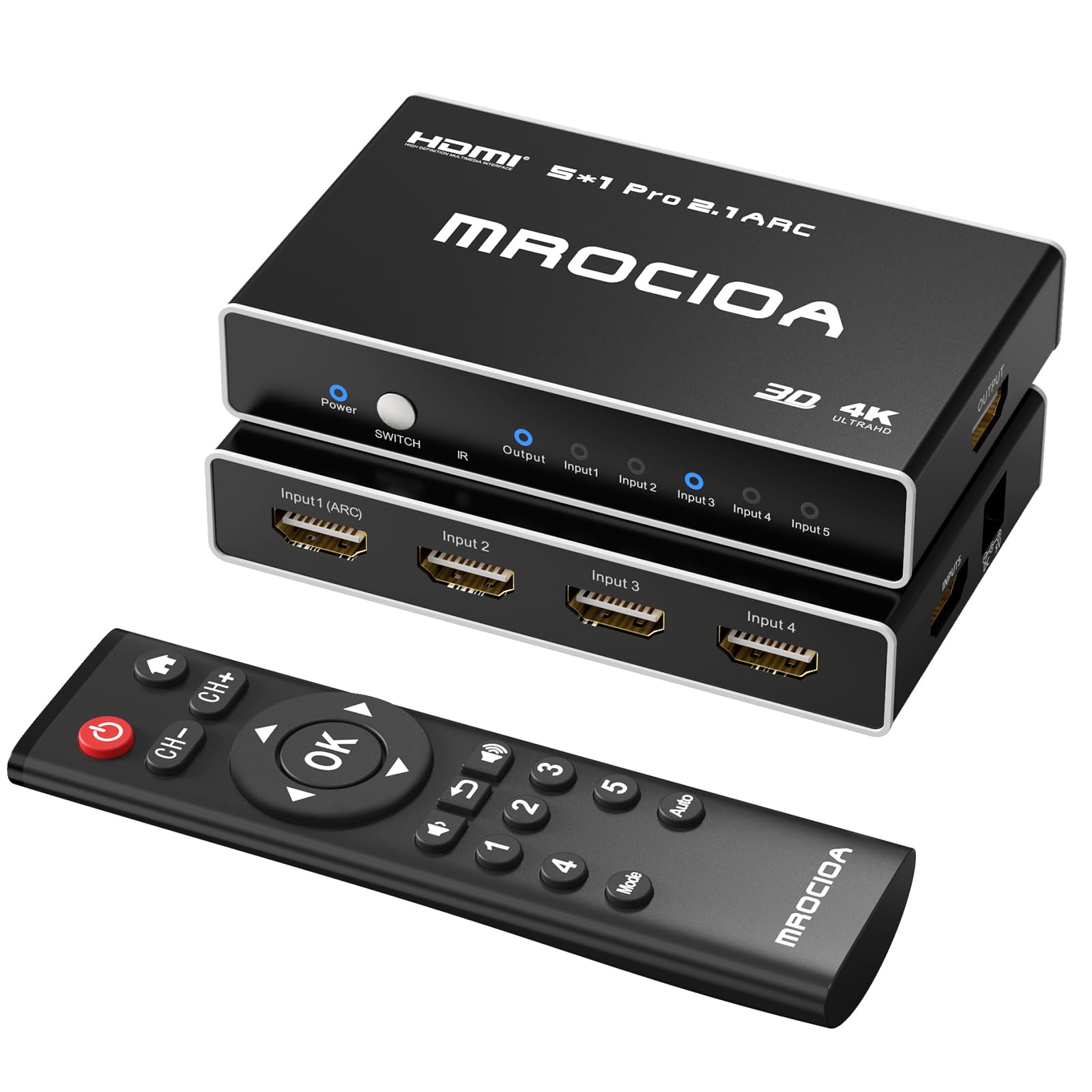 Amazon.com: 5 Port HDMI 2.1 Switch 8K 4K 120hz/HDCP2.3/MF Remote